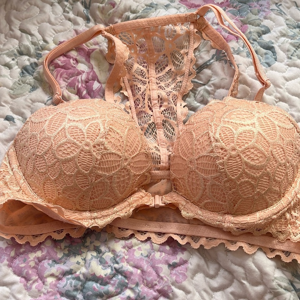 Victoria secret pink lace back bra